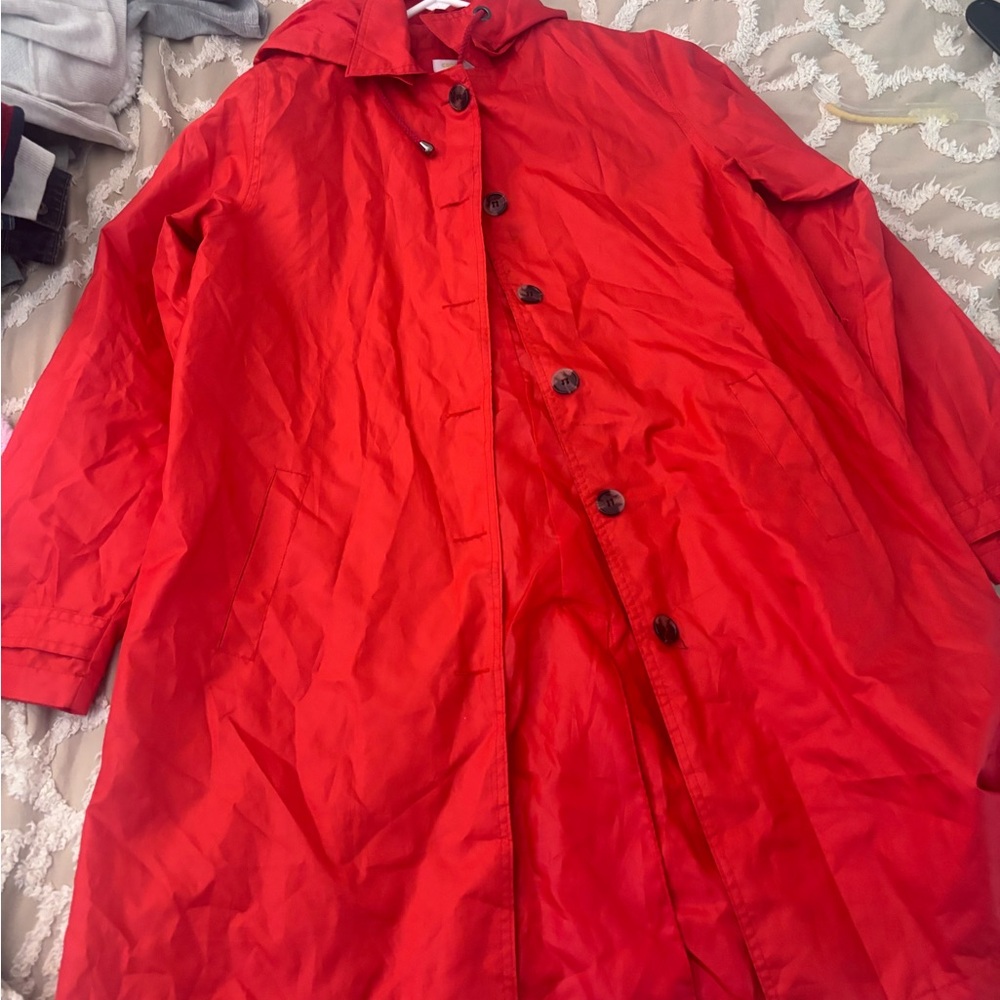 Red raincoat